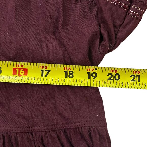 Free People Maroon Metallic Peplum Blouse Women's Top Size Small | 31-34-3 - Picture 4 of 6